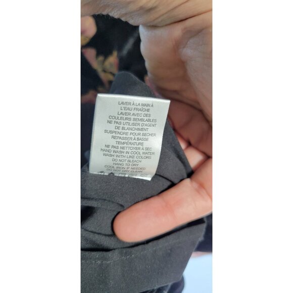 Massimo Fabbro Italy Dress 6 Shift Black Velvet Wine Green Floral Burnout Lined - Picture 8 of 12